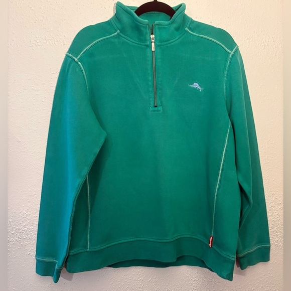 Tommy Bahama Other - Tommy Bahama "Relax" Pullover Quarter Zip Green Cotton Size Large